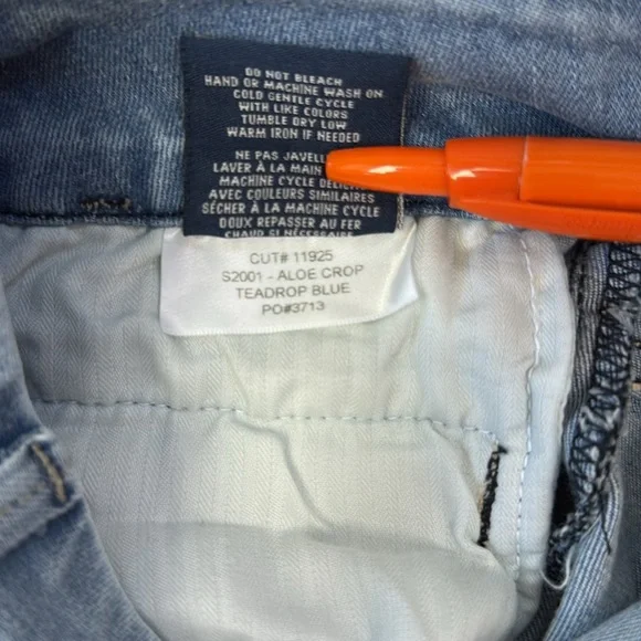 Fidelity Denim Aloe Super Wide Crop Jeans | size 26 | EUC | Teardrop Blue - Picture 13 of 16